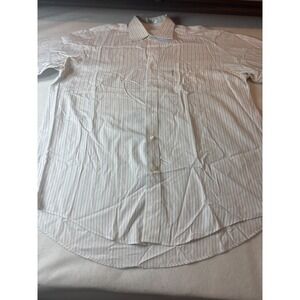 Faconnable Mens Blue & White Striped Button-Down Shirt Size L 16.5